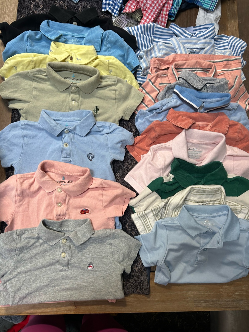 2T polo shirt bundle (17 Total) - Blue, Pink, Green, Coral (Multi-Pack)